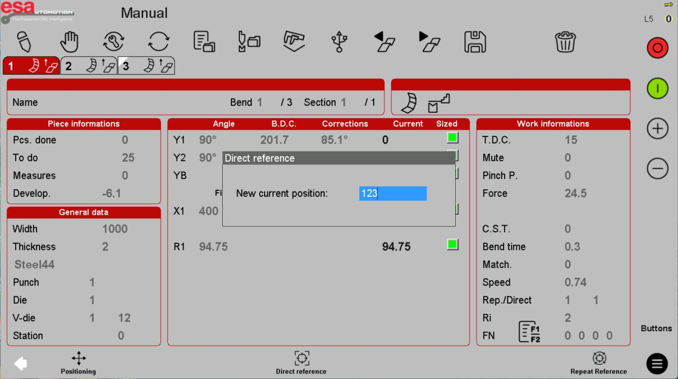 Origin-correction screen: authorized setup only