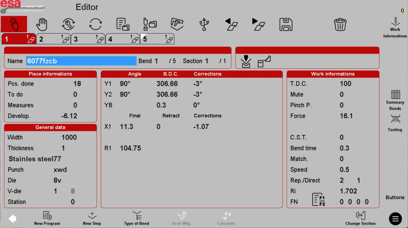 ESA S840 editor reference screen