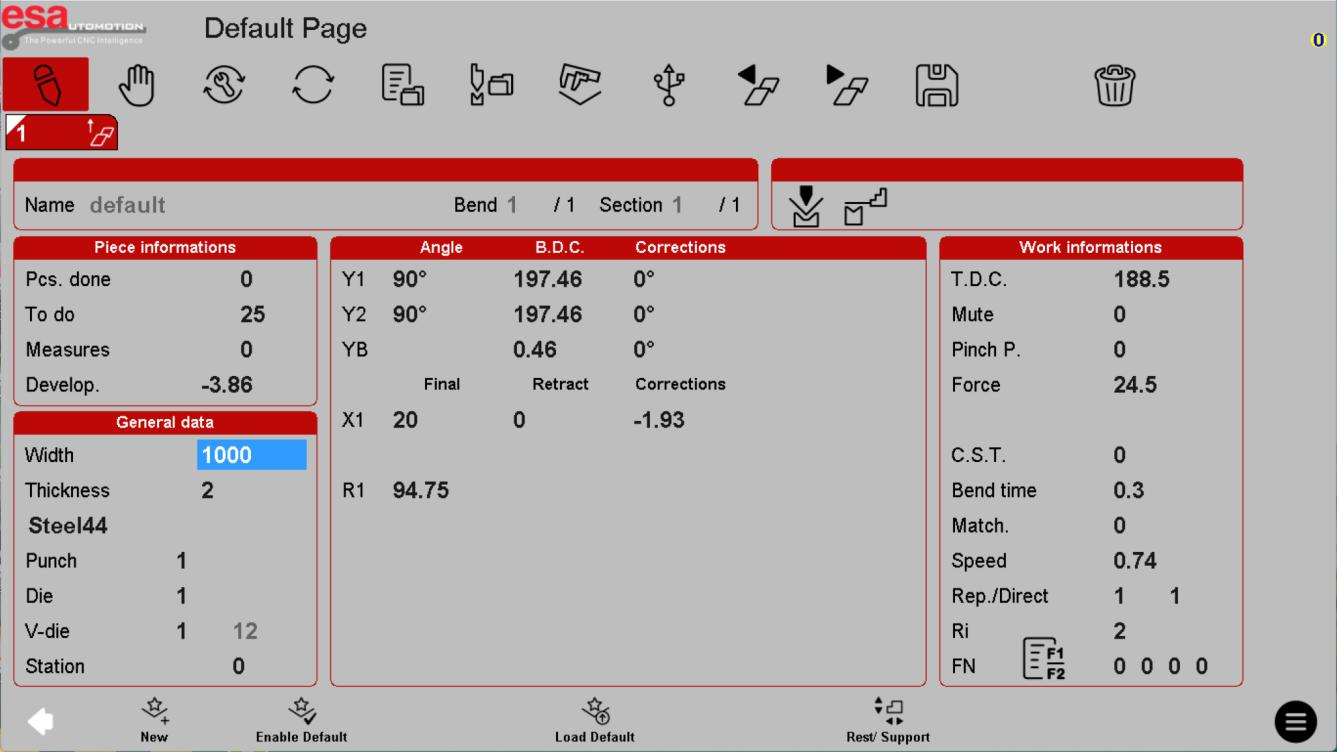 Default-bend workspace