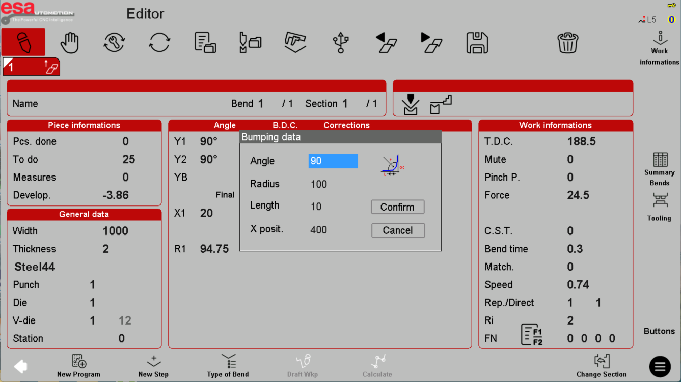 Bumping or arc-bend preparation