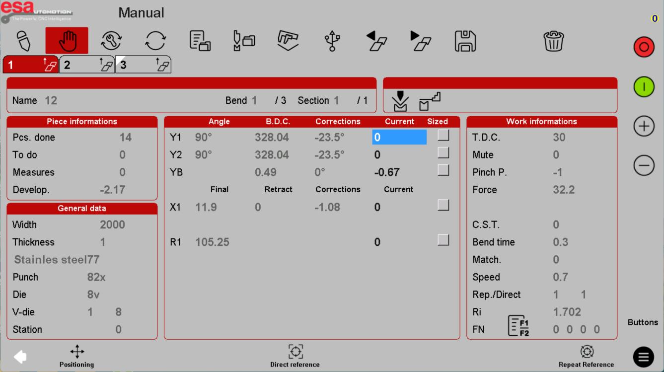 Reference-return screen: machine-specific procedure