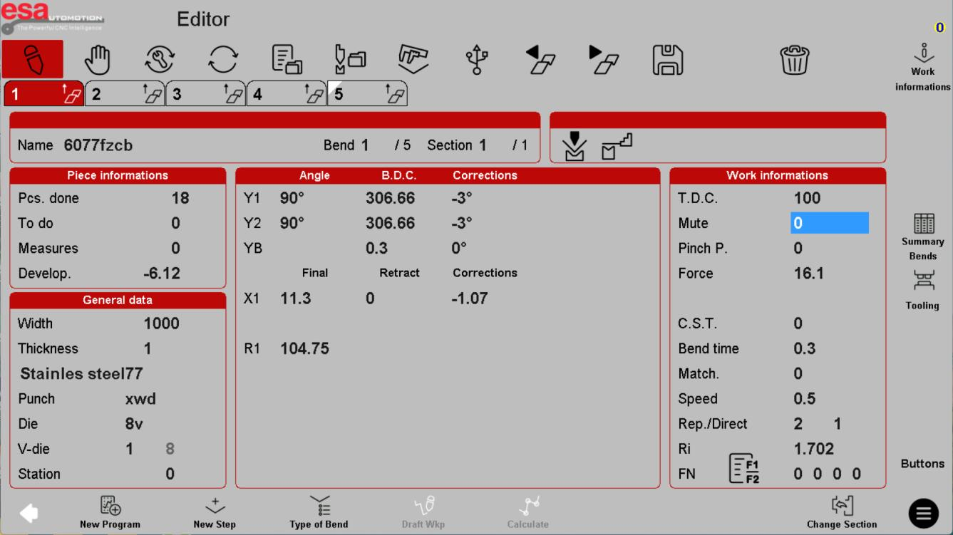 ESA S840 parameter screen: what the fields mean reference screenshot