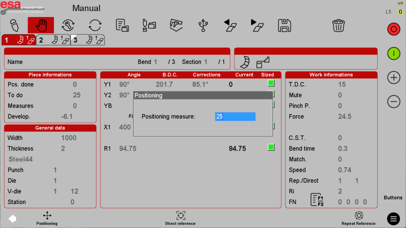 Axis target-position dialog
