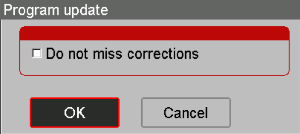 Program update dialog
