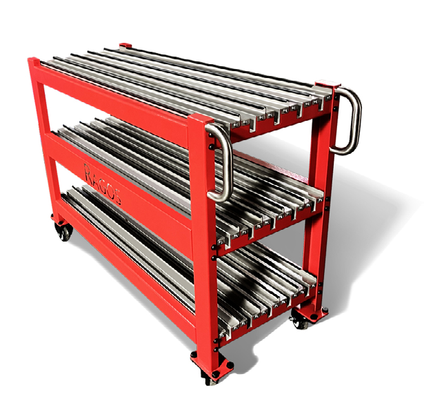 Organized press brake tooling storage cart